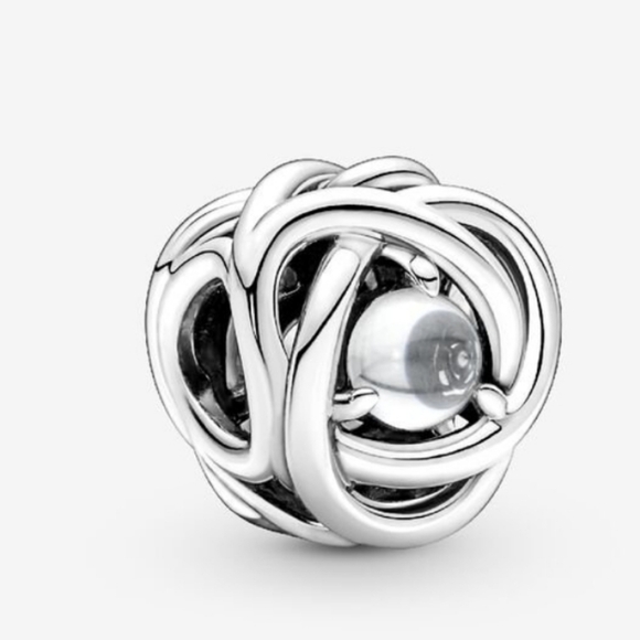 Pandora April Clear Eternity Circle Charm - Picture 2 of 8